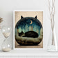 Nacnic Dreing Dreing Fluffy Cat Precisionism Style Whim. Estampados de arte de pared estético para el diseño de dormitorio o sala de estar.-Artwork-Nacnic-Nacnic Estudio SL
