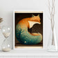 Nacnic Durming Fluffy Fox Precisionism Style Whim. Estampados de arte de pared estético para el diseño de dormitorio o sala de estar.-Artwork-Nacnic-Nacnic Estudio SL