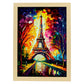 Nacnic Eiffel Tower Paris Francia Pintura al óleo de pinceladas. Estampados de arte de pared estético para el diseño de dormitorio o sala de estar.-Artwork-Nacnic-A4-Marco Madera clara-Nacnic Estudio SL