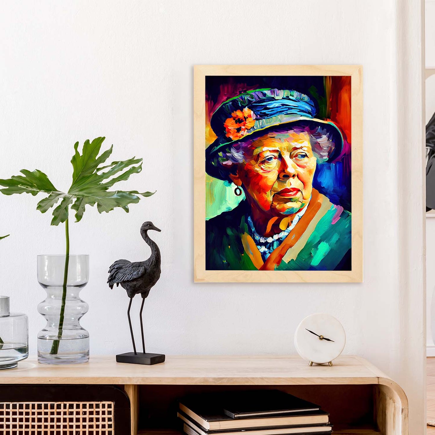 Nacnic Eleanor Roosevelt Pintura al óleo de pinceles Colorfu. Estampados de arte de pared estético para el diseño de dormitorio o sala de estar.-Artwork-Nacnic-Nacnic Estudio SL