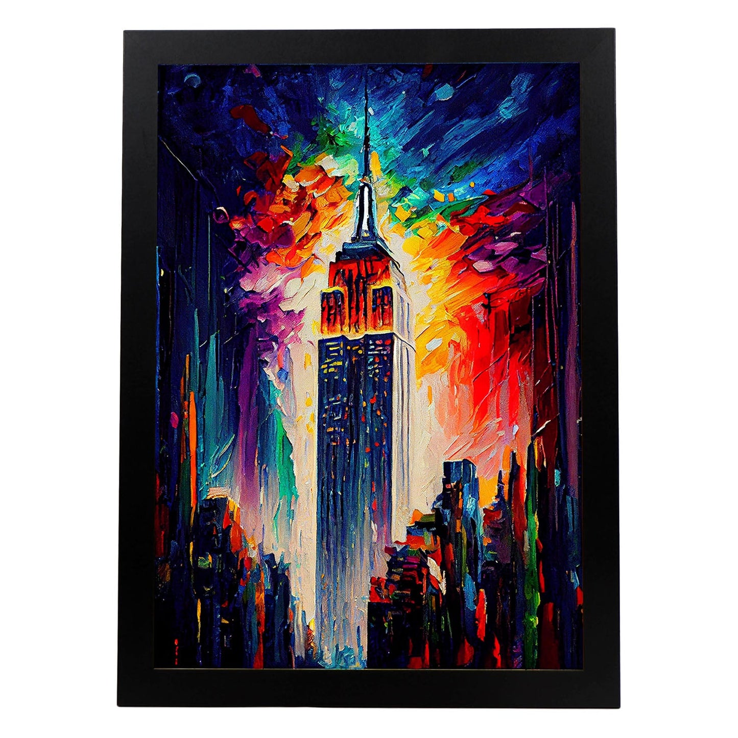 Nacnic Empire State Building NYC New York USA Pintura al óleo. Estampados de arte de pared estético para el diseño de dormitorio o sala de estar.-Artwork-Nacnic-A4-Sin marco-Nacnic Estudio SL