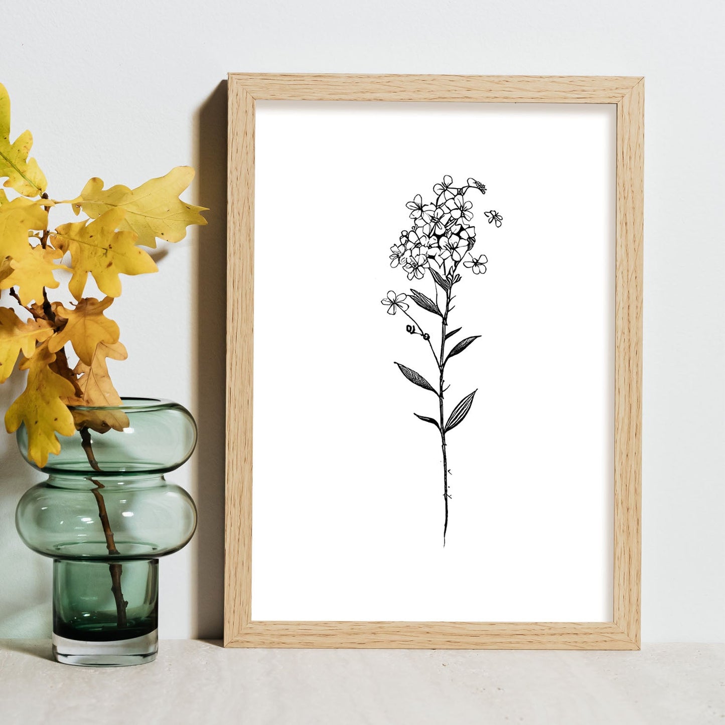 Nacnic Forget-me-n Minimalist Line Art_3. Aesthetic Wall Art Prints for Bedroom or Living Room Design.