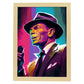Nacnic Frank Sinatra Singing Pixar Style Dynamic Figura Dra. Estampados de arte de pared estético para el diseño de dormitorio o sala de estar.-Artwork-Nacnic-A4-Marco Madera clara-Nacnic Estudio SL