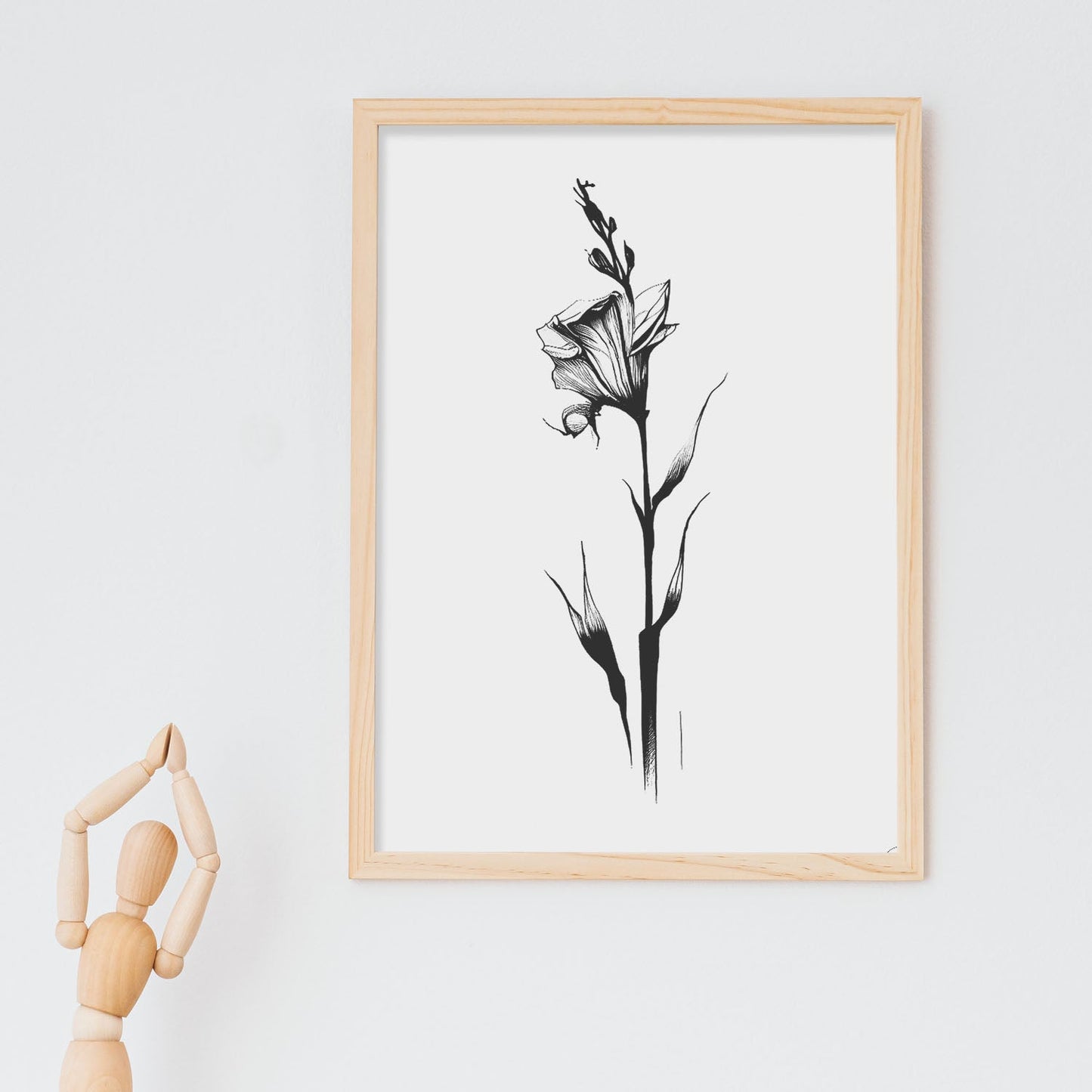 Lámina Minimalista Nacnic Gladiolus Arte Lineal