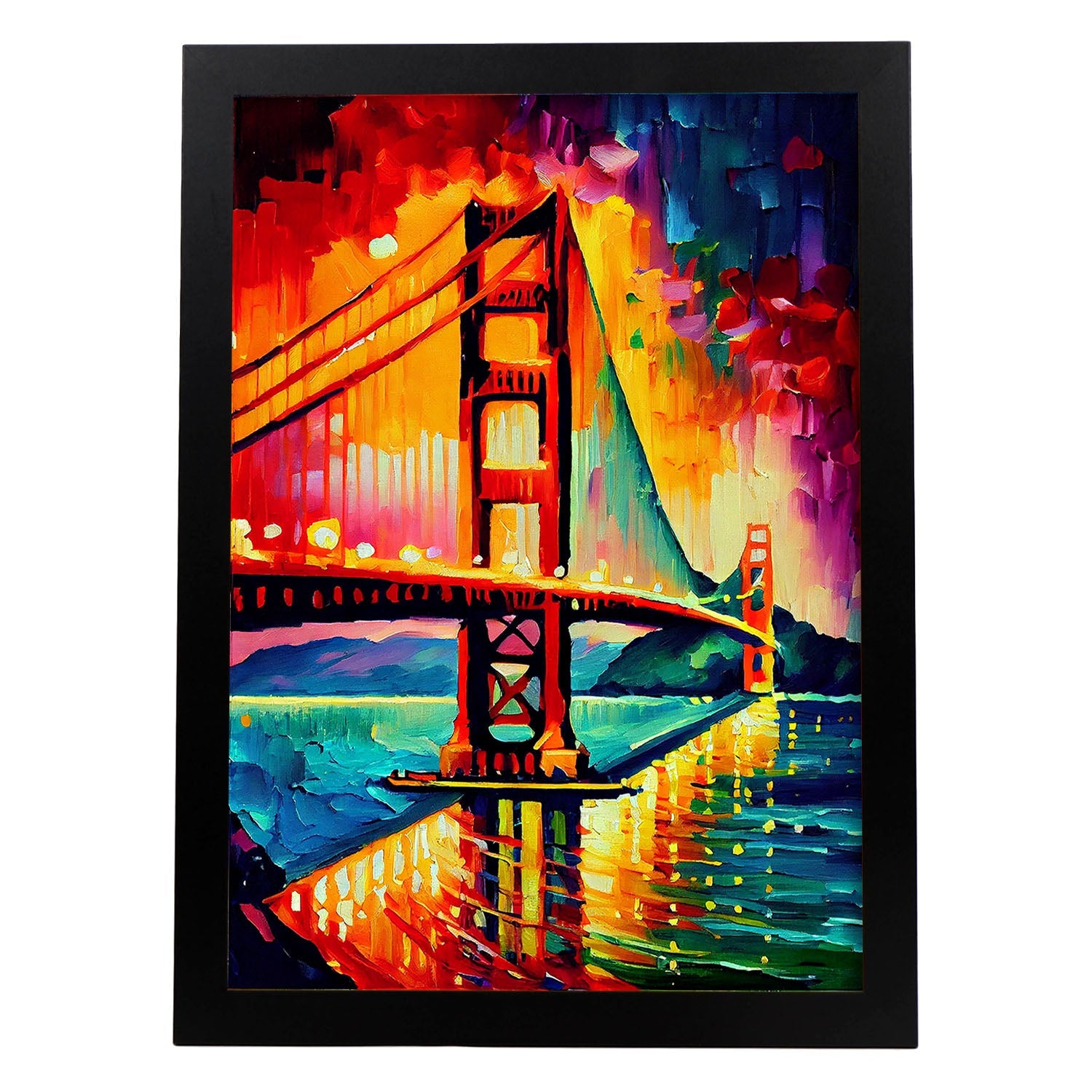Nacnic Golden Gate Bridge San Fransisco California USA Oil. Estampados de arte de pared estético para el diseño de dormitorio o sala de estar.-Artwork-Nacnic-A4-Sin marco-Nacnic Estudio SL