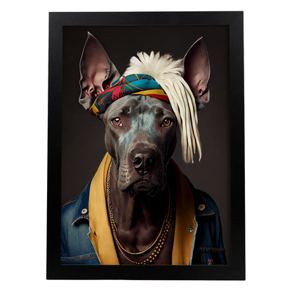 Nacnic Great Dane vestido con ropa humana. Estampados de arte de pared estético para el diseño de dormitorio o sala de estar.-Artwork-Nacnic-A4-Sin marco-Nacnic Estudio SL