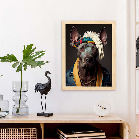 Nacnic Great Dane vestido con ropa humana. Estampados de arte de pared estético para el diseño de dormitorio o sala de estar.-Artwork-Nacnic-Nacnic Estudio SL