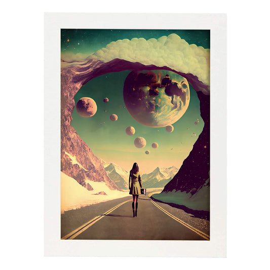 Nacnic hay infinitas posibilidades vintage extrañas 129. estampados de arte de pared estético para el diseño de dormitorio o sala de estar.-Artwork-Nacnic-A4-Marco Blanco-Nacnic Estudio SL