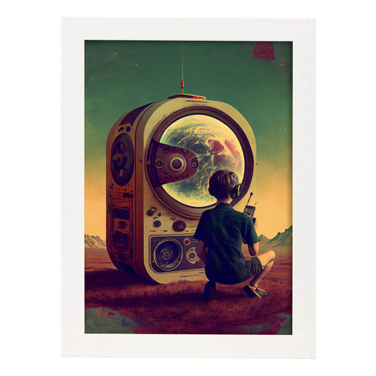 Nacnic hay infinitas posibilidades vintage extrañas 145. estampados de arte de pared estético para el diseño de dormitorio o sala de estar.-Artwork-Nacnic-A4-Marco Blanco-Nacnic Estudio SL