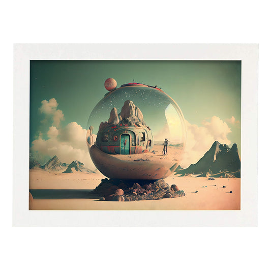 Nacnic hay infinitas posibilidades vintage extrañas 14. estampados de arte estético de pared para el diseño de dormitorio o sala de estar.-Artwork-Nacnic-A4-Marco Blanco-Nacnic Estudio SL