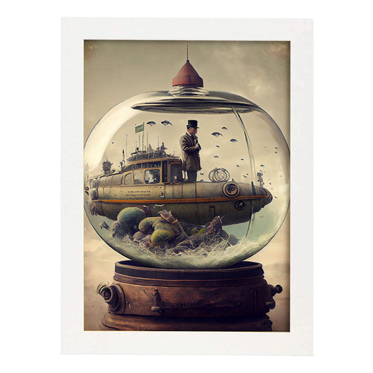 Nacnic hay infinitas posibilidades vintage extrañas 150. estampados de arte estético de pared para el diseño de dormitorio o sala de estar.-Artwork-Nacnic-A4-Marco Blanco-Nacnic Estudio SL