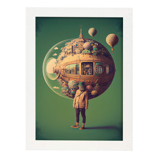 Nacnic hay infinitas posibilidades vintage extrañas 155. estampados de arte estético de pared para el diseño de dormitorio o sala de estar.-Artwork-Nacnic-A4-Marco Blanco-Nacnic Estudio SL