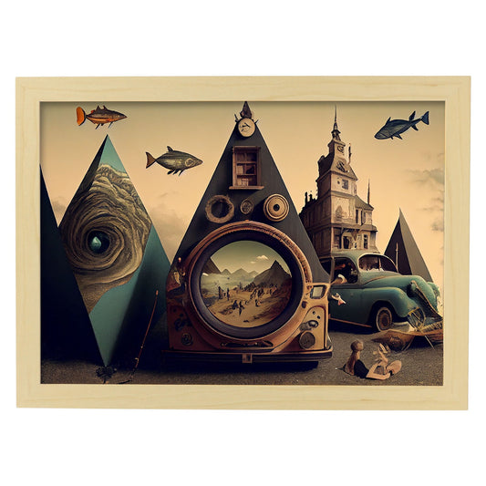 Nacnic hay infinitas posibilidades vintage extrañas 16. estampados de arte estético de pared para el diseño de dormitorio o sala de estar.-Artwork-Nacnic-A4-Marco Madera clara-Nacnic Estudio SL