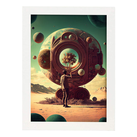 Nacnic hay infinitas posibilidades vintage extrañas 192. estampados de arte estético de pared para el diseño de dormitorio o sala de estar.-Artwork-Nacnic-A4-Marco Blanco-Nacnic Estudio SL