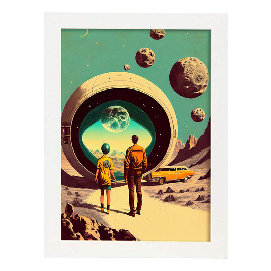 Nacnic hay infinitas posibilidades vintage extrañas 197. estampados de arte estético de pared para el diseño de dormitorio o sala de estar.-Artwork-Nacnic-A4-Marco Blanco-Nacnic Estudio SL