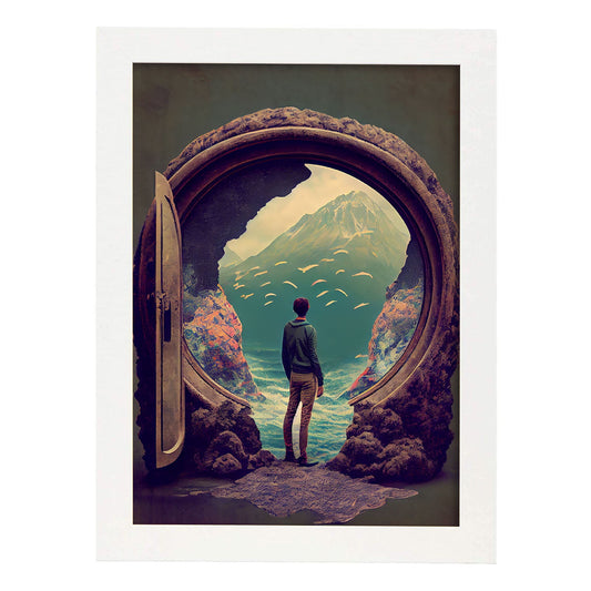 Nacnic hay infinitas posibilidades vintage extrañas 8. estampados de arte estético de pared para el diseño de dormitorio o sala de estar.-Artwork-Nacnic-A4-Marco Blanco-Nacnic Estudio SL