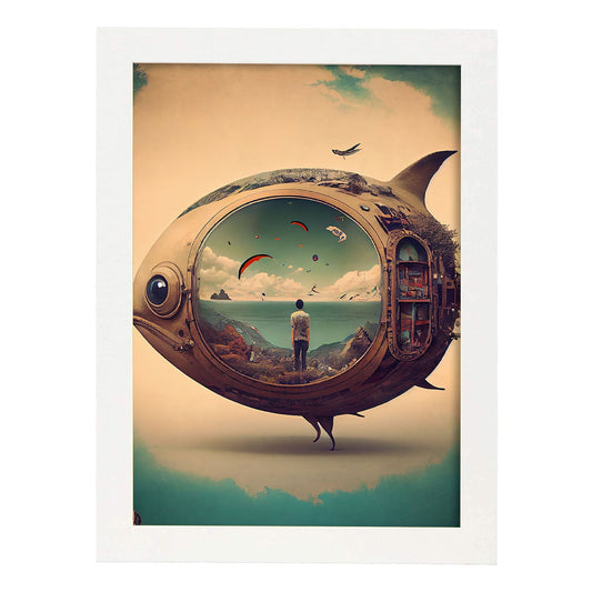 Nacnic hay infinitas posibilidades Vintage Weird 78. estampados de arte estético de pared para el diseño de dormitorio o sala de estar.-Artwork-Nacnic-A4-Marco Blanco-Nacnic Estudio SL