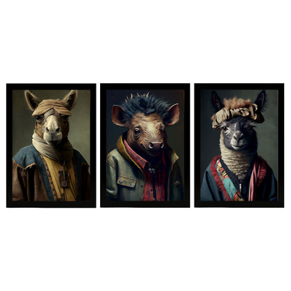 Nacnic Human Animal Camel Llama Wild Boar. Estampados de arte de pared estético para el diseño de dormitorio o sala de estar-Artwork-Nacnic-A4-Sin marco-Nacnic Estudio SL