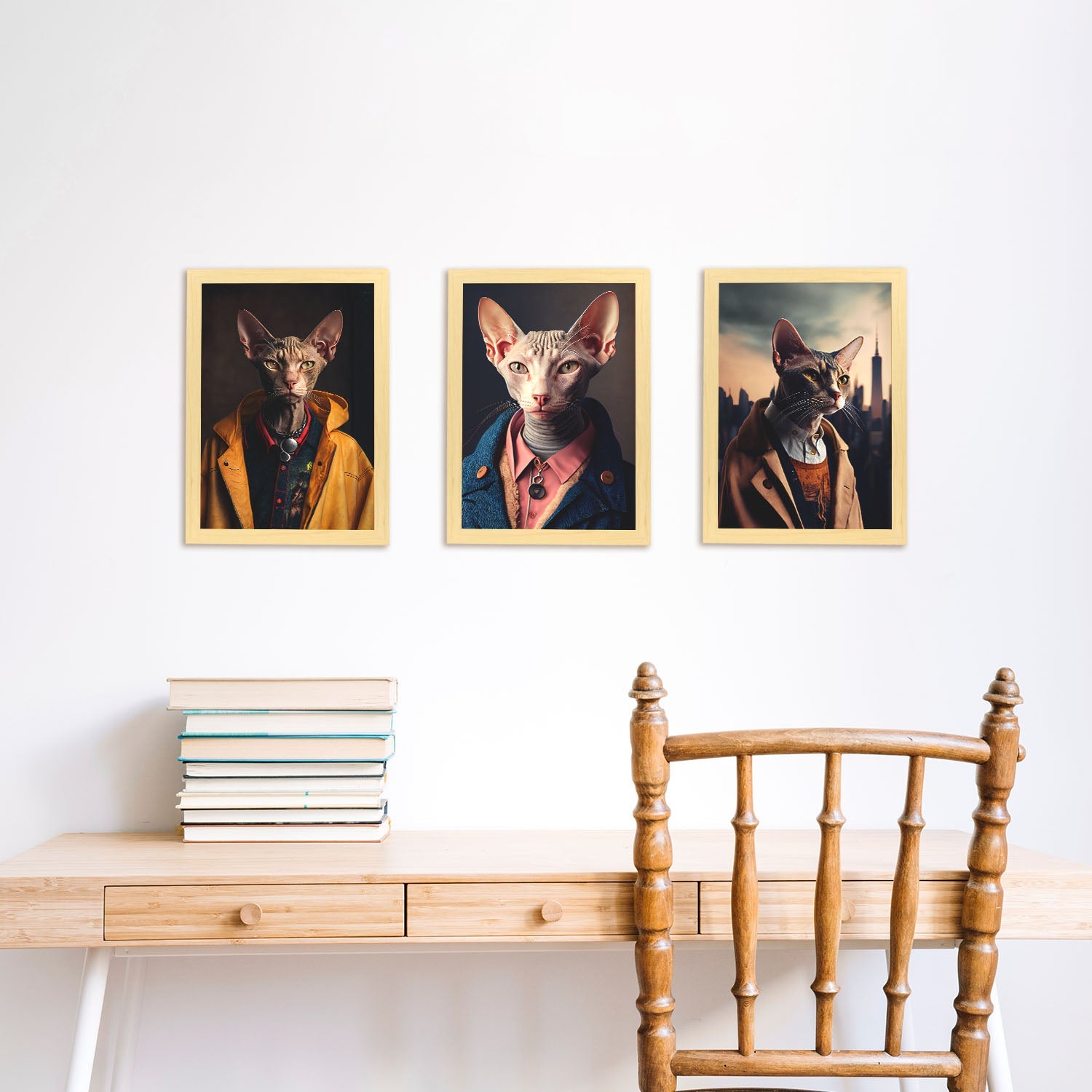 Nacnic Human Animal Cat Colorpoint Peterblad. Estampados de arte de pared estético para el diseño de dormitorio o sala de estar-Artwork-Nacnic-Nacnic Estudio SL