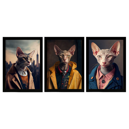 Nacnic Human Animal Cat Colorpoint Peterblad. Estampados de arte de pared estético para el diseño de dormitorio o sala de estar-Artwork-Nacnic-A4-Sin marco-Nacnic Estudio SL