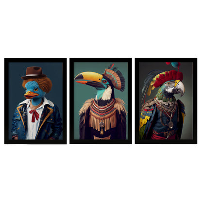 Nacnic Human Animal Duck Parrot Toucan. Estampados de arte de pared estético para el diseño de dormitorio o sala de estar-Artwork-Nacnic-A4-Sin marco-Nacnic Estudio SL