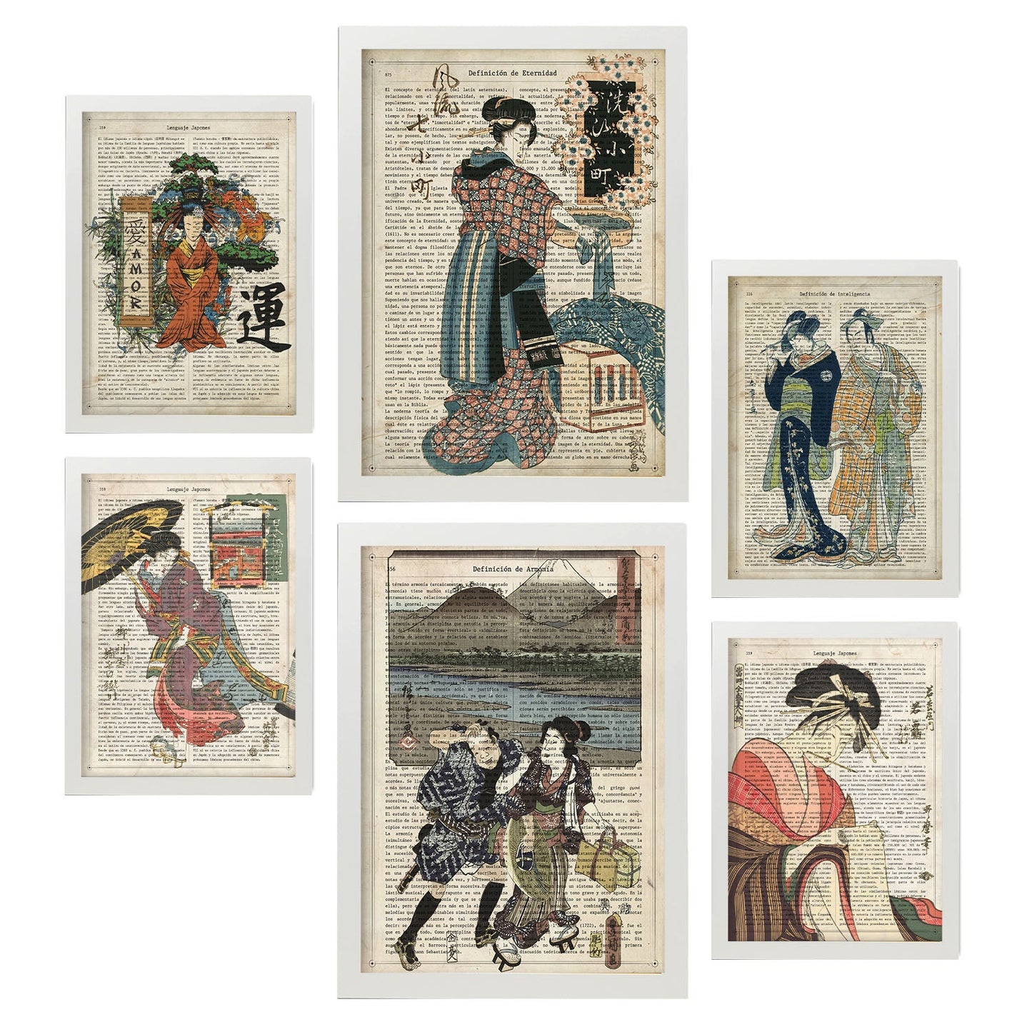Nacnic japon. Aesthetic Wall Art Prints for Bedroom or Living Room Design.