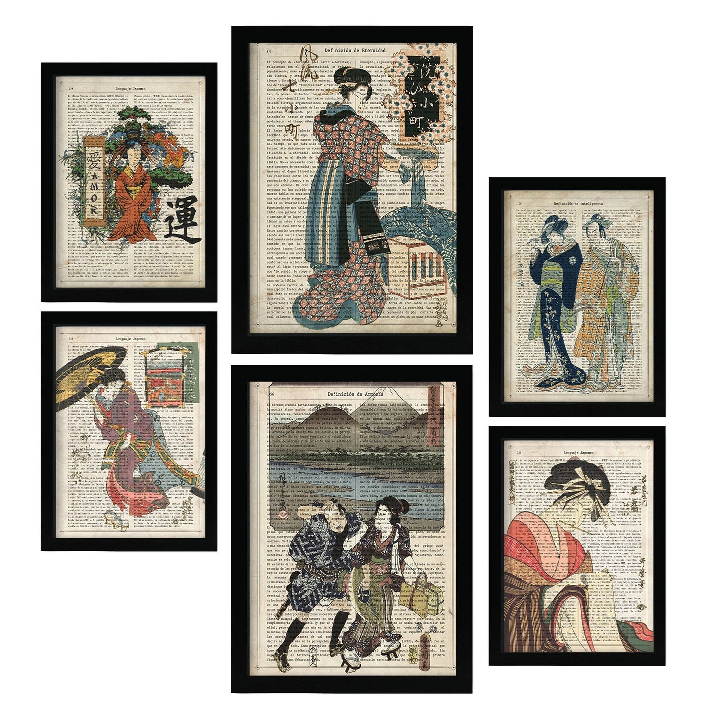 Nacnic japon. Aesthetic Wall Art Prints for Bedroom or Living Room Design.