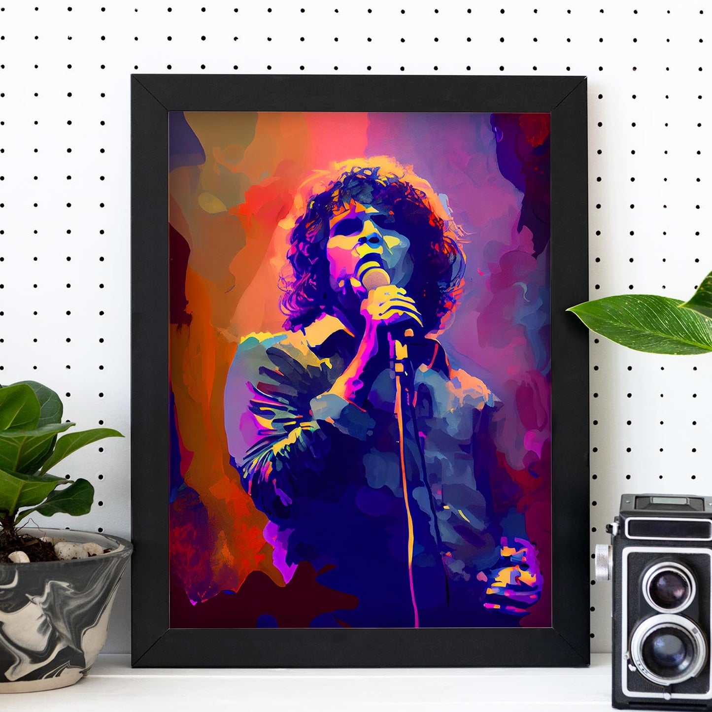 Nacnic Jim Morrison cantando y actuando al estilo Pixar Dyna. Estampados de arte de pared estético para el diseño de dormitorio o sala de estar.-Artwork-Nacnic-Nacnic Estudio SL