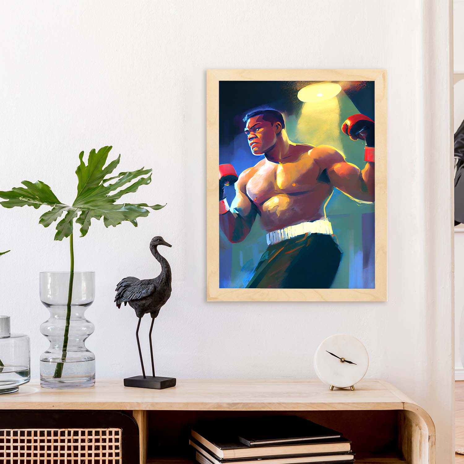 Nacnic Joe Louis ganando una figura dinámica de estilo Fight Pixar. Estampados de arte de pared estético para el diseño de dormitorio o sala de estar.-Artwork-Nacnic-Nacnic Estudio SL