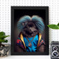 Nacnic Keeshond vestido con ropa humana. Estampados de arte de pared estético para el diseño de dormitorio o sala de estar.-Artwork-Nacnic-Nacnic Estudio SL