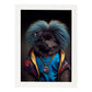 Nacnic Keeshond vestido con ropa humana. Estampados de arte de pared estético para el diseño de dormitorio o sala de estar.-Artwork-Nacnic-A4-Marco Blanco-Nacnic Estudio SL