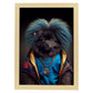 Nacnic Keeshond vestido con ropa humana. Estampados de arte de pared estético para el diseño de dormitorio o sala de estar.-Artwork-Nacnic-A4-Marco Madera clara-Nacnic Estudio SL