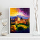Nacnic La Alhambra Granada España España Pintura al óleo Stroke. Estampados de arte de pared estético para el diseño de dormitorio o sala de estar.-Artwork-Nacnic-Nacnic Estudio SL