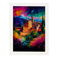 Nacnic La Alhambra Granada España España Pintura al óleo Stroke. Estampados de arte de pared estético para el diseño de dormitorio o sala de estar.-Artwork-Nacnic-A4-Marco Blanco-Nacnic Estudio SL