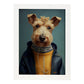 Nacnic Lakeland Terrier disfrazado de humanos. Estampados de arte de pared estético para el diseño de dormitorio o sala de estar.-Artwork-Nacnic-A4-Marco Blanco-Nacnic Estudio SL