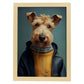 Nacnic Lakeland Terrier disfrazado de humanos. Estampados de arte de pared estético para el diseño de dormitorio o sala de estar.-Artwork-Nacnic-A4-Marco Madera clara-Nacnic Estudio SL