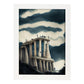 Nacnic Lámina Acrópolis de Atenas Generoso al estilo de T. Burton. Ilustraciones de monumentos, ciudades, paises inspiradas en arte gótico y oscuro. Diseño y Decoración de Interiores.-Artwork-Nacnic-A4-Marco Blanco-Nacnic Estudio SL
