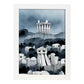Nacnic Lámina Acrópolis Humilde al estilo de T. Burton. Ilustraciones de monumentos, ciudades, paises inspiradas en arte gótico y oscuro. Diseño y Decoración de Interiores.-Artwork-Nacnic-A4-Marco Blanco-Nacnic Estudio SL