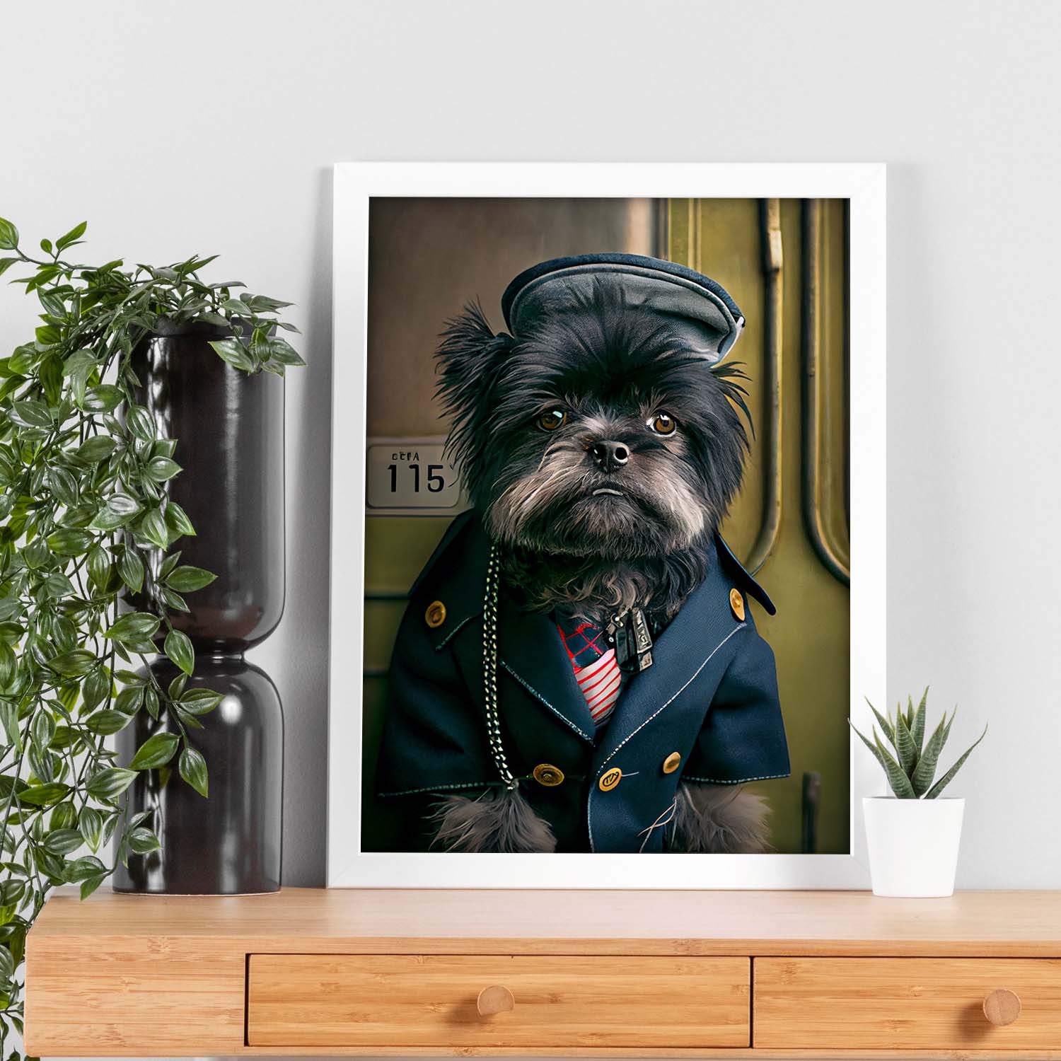 Nacnic Lámina Affenpinscher Encantador en estilo Fotografía a todo color. Divertidas ilustraciones realistas de animales con ropa humana. Diseño y Decoración de Interiores.-Artwork-Nacnic-Nacnic Estudio SL