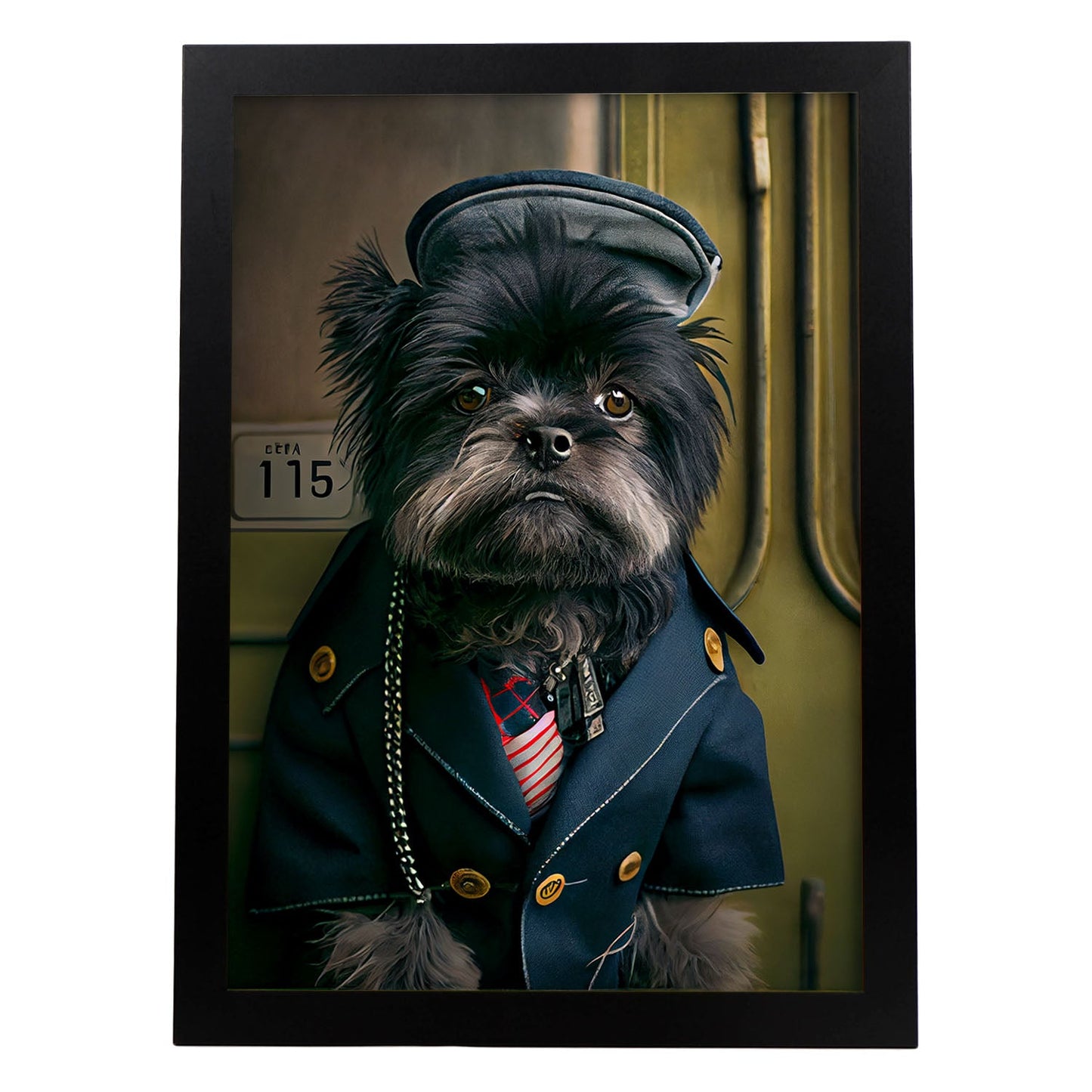 Nacnic Lámina Affenpinscher Encantador en estilo Fotografía a todo color. Divertidas ilustraciones realistas de animales con ropa humana. Diseño y Decoración de Interiores.-Artwork-Nacnic-A4-Sin marco-Nacnic Estudio SL