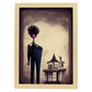Nacnic Lámina Agente inmobiliario Creativo al estilo de T. Burton. Ilustraciones de profesiones y oficios inspiradas en arte gótico y oscuro. Diseño y Decoración de Interiores.-Artwork-Nacnic-A4-Marco Madera clara-Nacnic Estudio SL