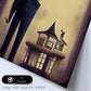 Nacnic Lámina Agente inmobiliario Creativo al estilo de T. Burton. Ilustraciones de profesiones y oficios inspiradas en arte gótico y oscuro. Diseño y Decoración de Interiores.-Artwork-Nacnic-Nacnic Estudio SL