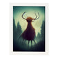 Nacnic Lámina Alce Creativo estilo T. Burton. Ilustraciones y pósters de animales inspirados en el arte gótico y oscuro de Burton. Diseño y Decoración de Interiores.-Artwork-Nacnic-A4-Marco Blanco-Nacnic Estudio SL