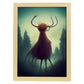 Nacnic Lámina Alce Creativo estilo T. Burton. Ilustraciones y pósters de animales inspirados en el arte gótico y oscuro de Burton. Diseño y Decoración de Interiores.-Artwork-Nacnic-A4-Marco Madera clara-Nacnic Estudio SL