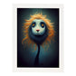 Nacnic Lámina Árbol léon Valiente estilo T. Burton. Ilustraciones y pósters de animales inspirados en el arte gótico y oscuro de Burton. Diseño y Decoración de Interiores.-Artwork-Nacnic-A4-Marco Blanco-Nacnic Estudio SL