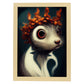 Nacnic Lámina Ardilla Compasivo estilo T. Burton. Ilustraciones y pósters de animales inspirados en el arte gótico y oscuro de Burton. Diseño y Decoración de Interiores.-Artwork-Nacnic-A4-Marco Madera clara-Nacnic Estudio SL