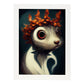 Nacnic Lámina Ardilla Compasivo estilo T. Burton. Ilustraciones y pósters de animales inspirados en el arte gótico y oscuro de Burton. Diseño y Decoración de Interiores.-Artwork-Nacnic-A4-Marco Blanco-Nacnic Estudio SL
