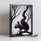 Nacnic Lámina Ardilla Dependiente estilo T. Burton. Ilustraciones y pósters de animales inspirados en el arte gótico y oscuro de Burton. Diseño y Decoración de Interiores.-Artwork-Nacnic-Nacnic Estudio SL