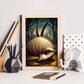 Nacnic Lámina Armadillo Racional estilo T. Burton. Ilustraciones y pósters de animales inspirados en el arte gótico y oscuro de Burton. Diseño y Decoración de Interiores.-Artwork-Nacnic-Nacnic Estudio SL