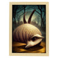 Nacnic Lámina Armadillo Racional estilo T. Burton. Ilustraciones y pósters de animales inspirados en el arte gótico y oscuro de Burton. Diseño y Decoración de Interiores.-Artwork-Nacnic-A4-Marco Madera clara-Nacnic Estudio SL